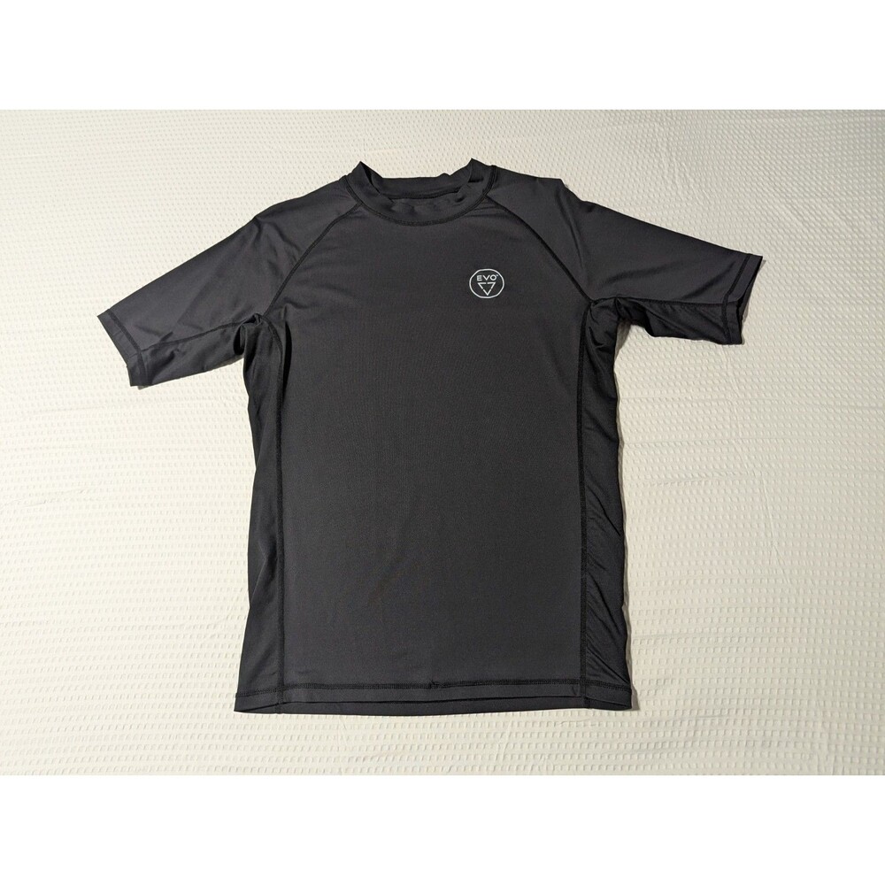 EVO Men's Black Sun Protective T-Shirt (Large) UPF 50 - Nylon/Spandex